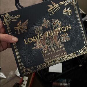Louis Vuitton Black and Gold Floral Box